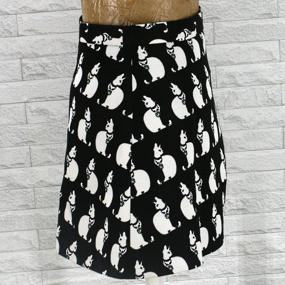 FIVE PLUS Skirt Skater Cat Print Mini Black with White Embellished X-Small - Picture 3 of 13